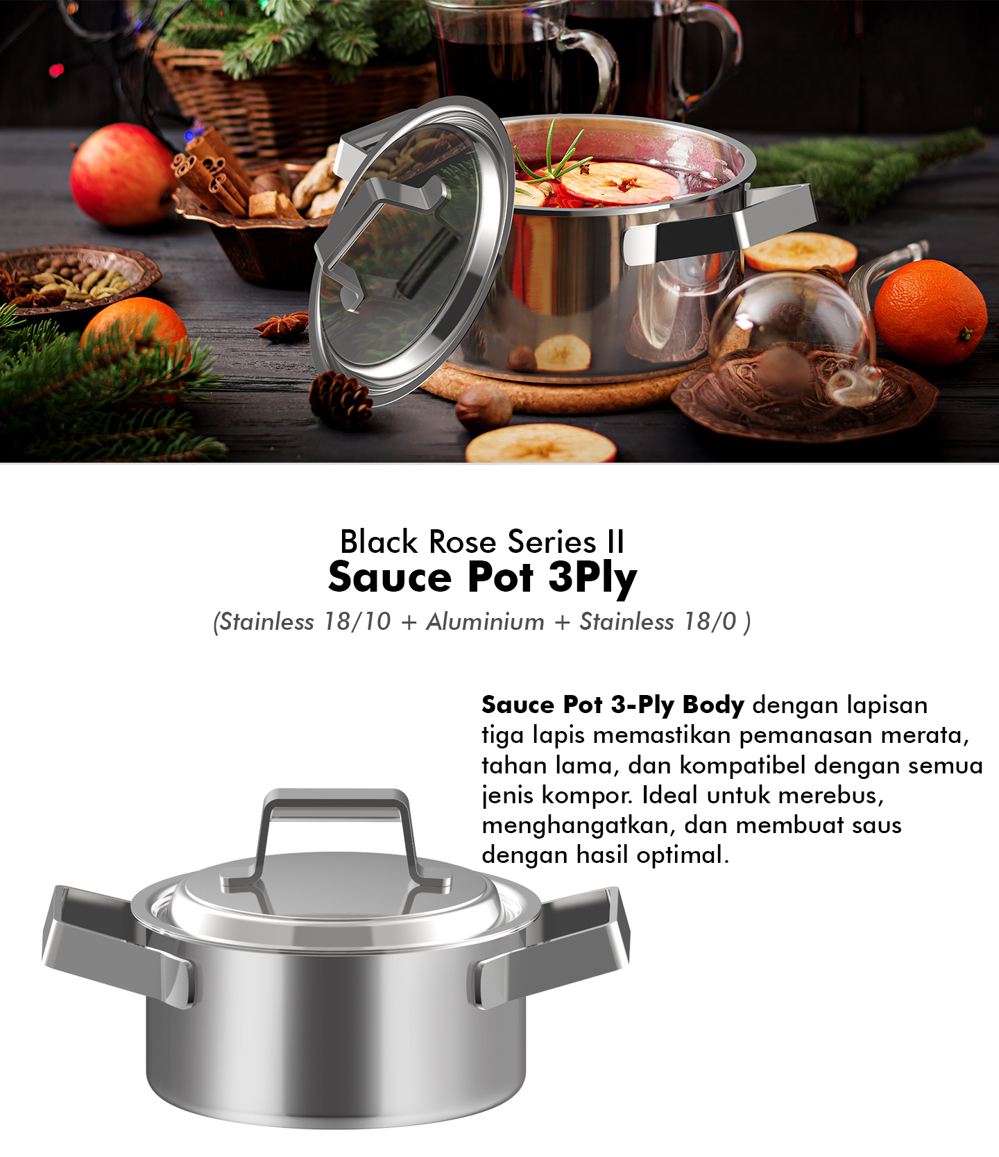 3 Ply Sauce Pot